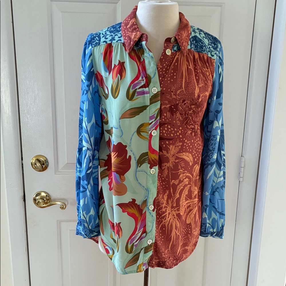 Soft Surroundings Hermosa Viscose button down tunic